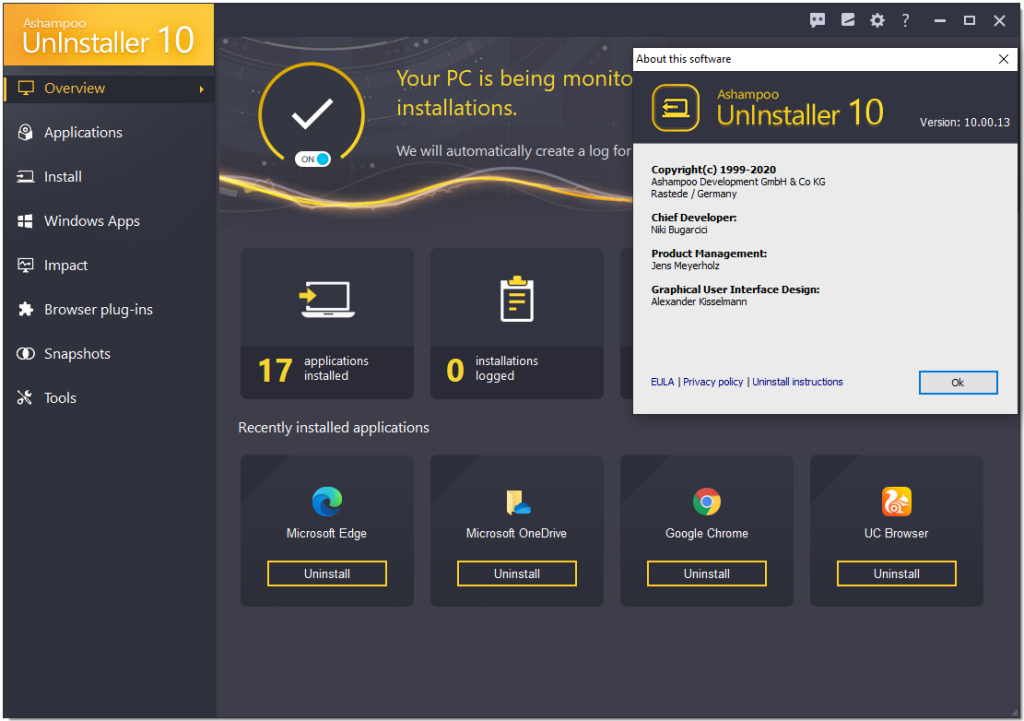 Ashampoo UnInstaller Crack 11.00.16 + Latest Serial Key Free Download