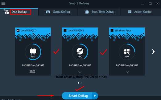 IObit Smart Defrag Crack 8.0.0.150 + Full Version Key Portable Download
